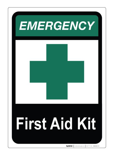 Emergency First Aid Kit Wall Sign Emergency First Aid Kit First