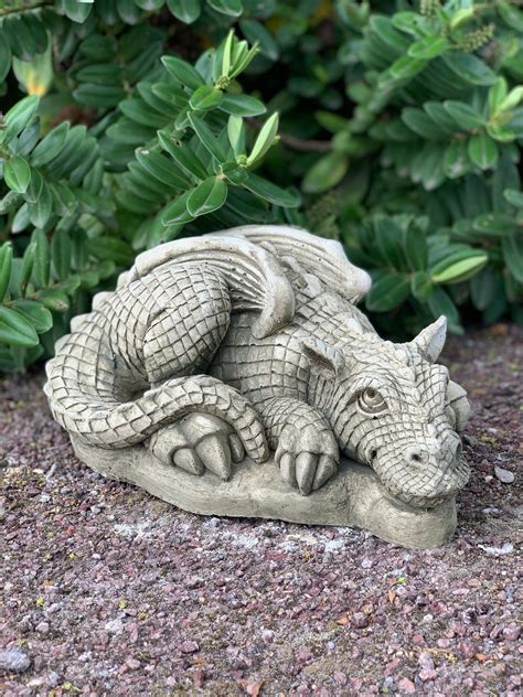 Baby Dragon Decorative Dragon Concrete Dragon Garden Etsy Uk In 2022