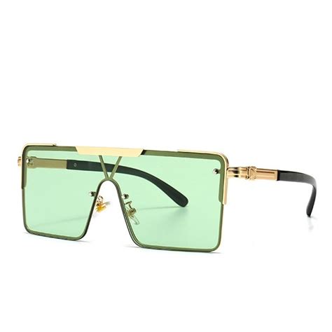 unisex metal square sunglasses 2020 luxury brand designer men s one piece brown gradient sun