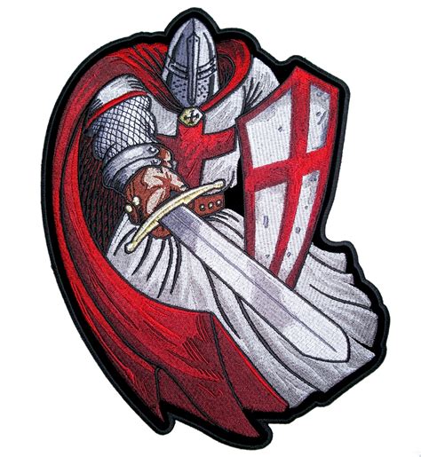 Christian Red And White Templar Crusader Knight Patch Leather Supreme