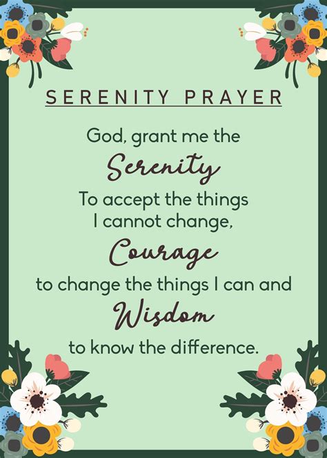 Printable Full Printable Serenity Prayer