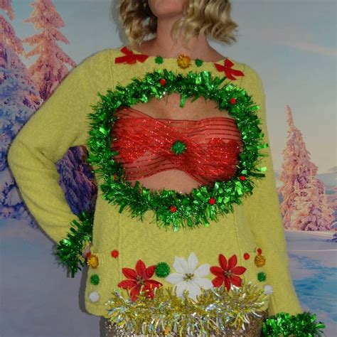 Ugly Christmas Sweater Boob Out Etsy