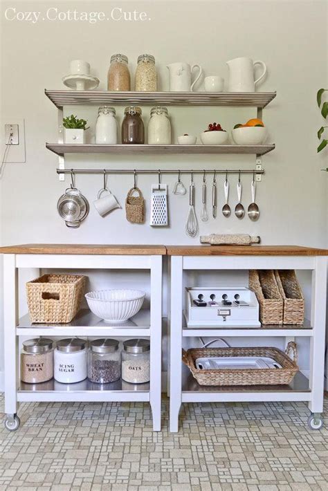 If Your Place Is Lacking Counter Space Just Merge Two Kitchen Carts
