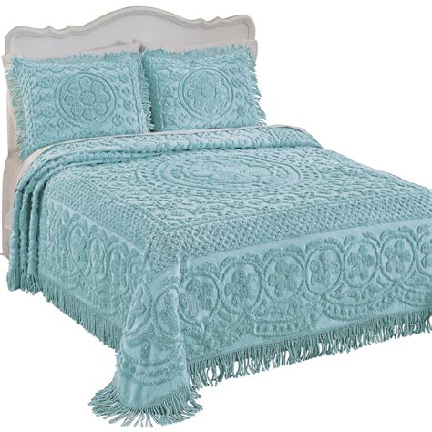 Calista Chenille Lightweight Bedspread With Fringe Border Full