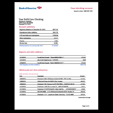 Wells fargo & company is an american multinational financial services company with corporate headquarters in san francisco, california, operational it is the fourth largest bank in the us by total assets.1516 wells fargo is ranked number 30 on the 2020 fortune 500 rankings of the world's. Bank Statement, Bank America in 2019 | Fake Documents ...