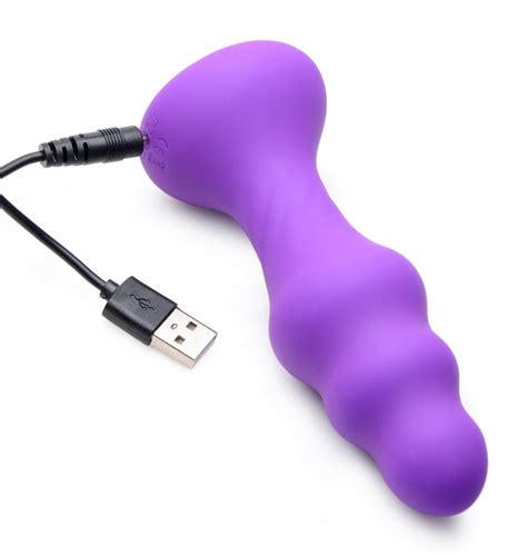 X Slim Ribbed Thumping Silicone Anal Plug EXtremeRestraints