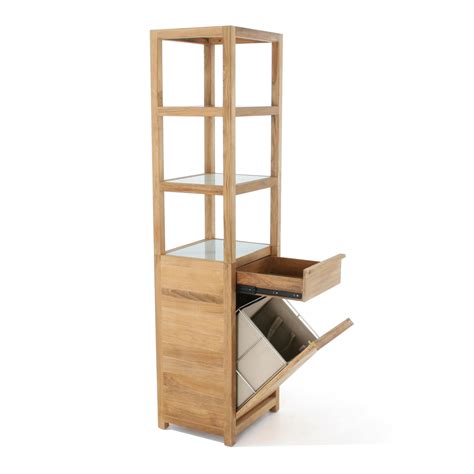 Pacifica Teak Laundry Hamper And Shelf Westminster Teak