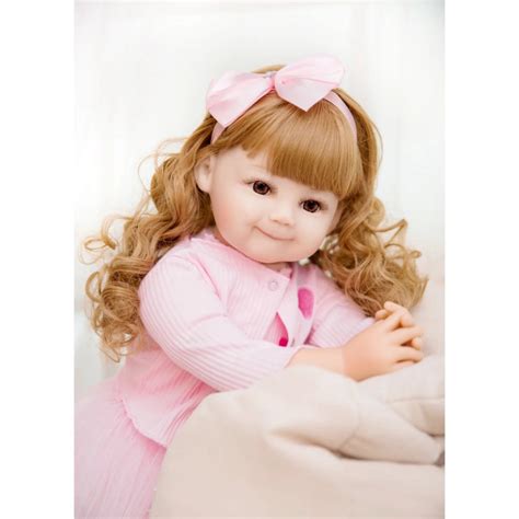 Soft Plastic Baby Doll Lips Reborn Ballet Flats With Yellow Hair Pink