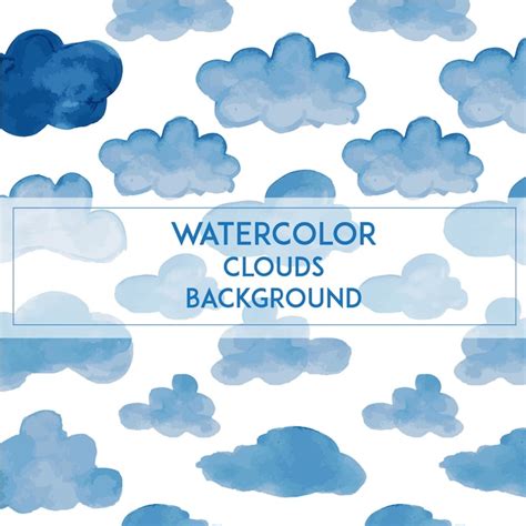 Watercolor Clouds Background Vector Free Download