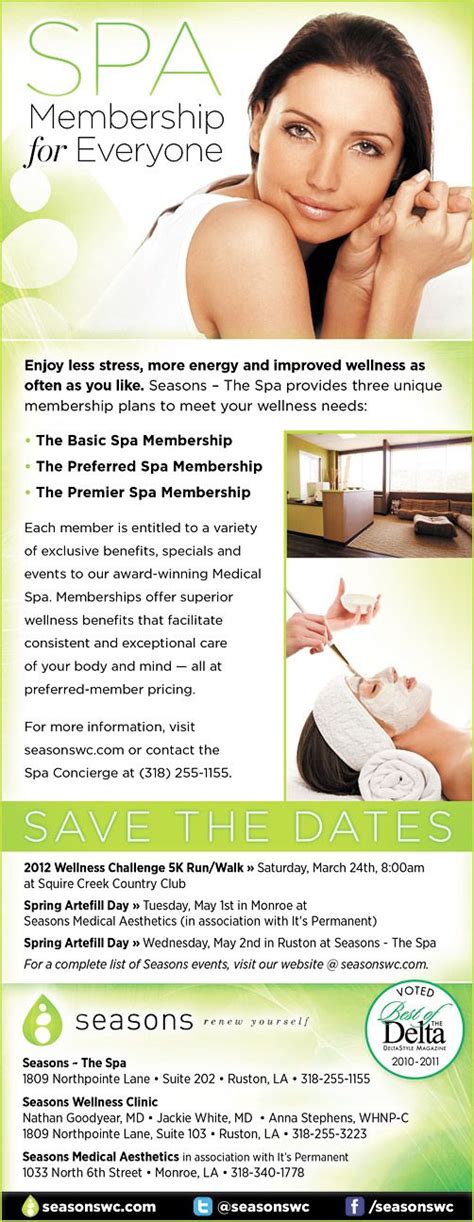 Ad Created For Seasons Wellness And Spa Advertising Graphicdesign
