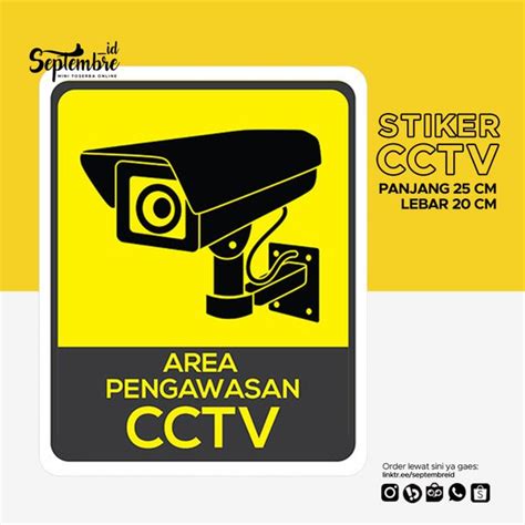 Jual Stiker CCTV Stiker Keamanan Sticker CCTV Sticker Keamanan 25x20 Cm