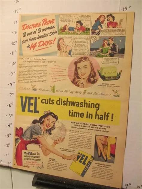 NEWSPAPER AD 1947 PALMOLIVE Facial Bath Soap Lovely Skin VEL Dish Apron