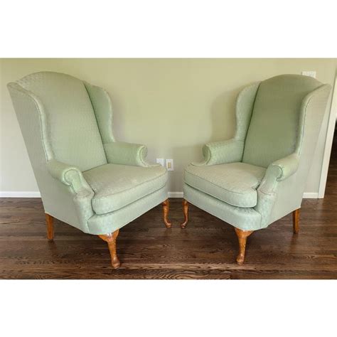 Vintage Clayton Marcus Queen Anne Style Wing Chairs A Pair Chairish