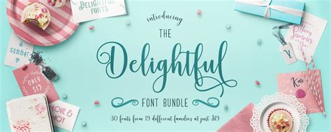 The Delightful Font Bundle Font Bundles Free Typeface Creative Fonts