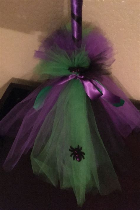 Tulle Witch Broomhappy Halloweenspiders Etsy Witch Broom Purple