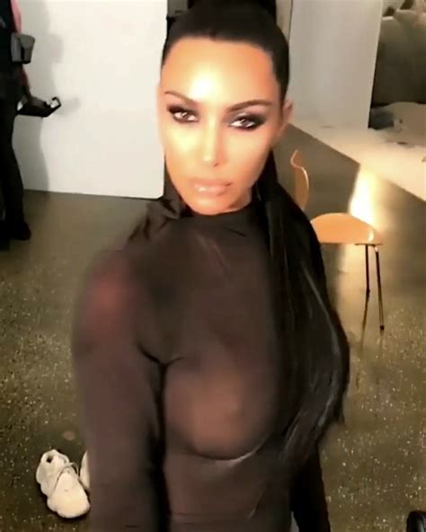 kim kardashian showed nake tits in a see through outfit 7 pics the fappening