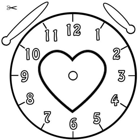 Uhrzeit lernen pdf arbeitsblätter uhrzeit klasse 2. Kostenlose Malvorlage Uhrzeit lernen: Ausmalbild Herz zum ...