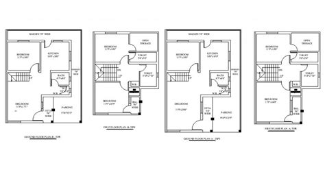 Residential House Working Plan 2d Drawing In Cad Autocad