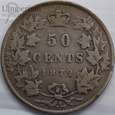 Canada 1872h 50 Cents Vg 8 Limperium Du Collectionneur