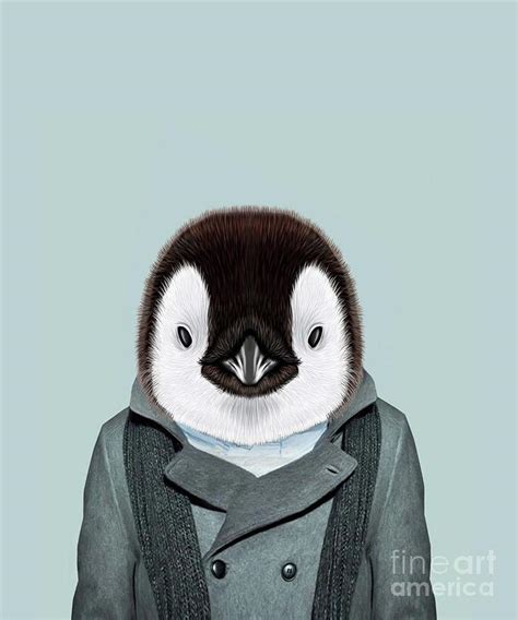 Penguin Portrait Digital Art By Trindira A