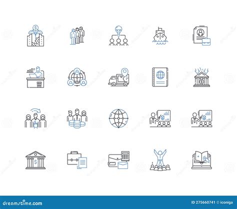 Process Optimization Line Icons Collection Efficiency Streamlining