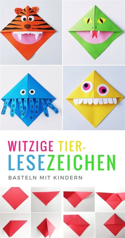 Monster lesezeichen falten mit kindern. Origami Tiere Anleitung Zum Ausdrucken