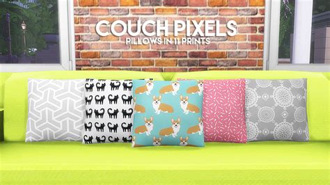 Sims 4 Maxis Match Cc — Theplumbobarchitect Couch Pixels Pillows In