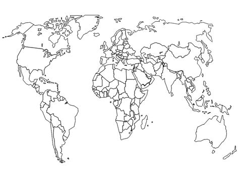 Printable Outline Map Of The World Free Printable World Maps