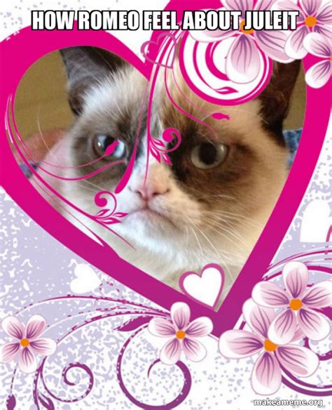 How Romeo Feel About Juleit Grumpy Cat Valentines Day Meme Generator