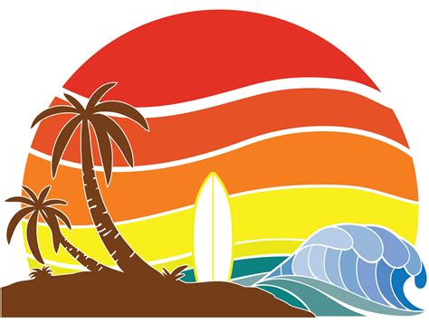 Island Sunset Illustration Clipart Full Size Clipart 3183042