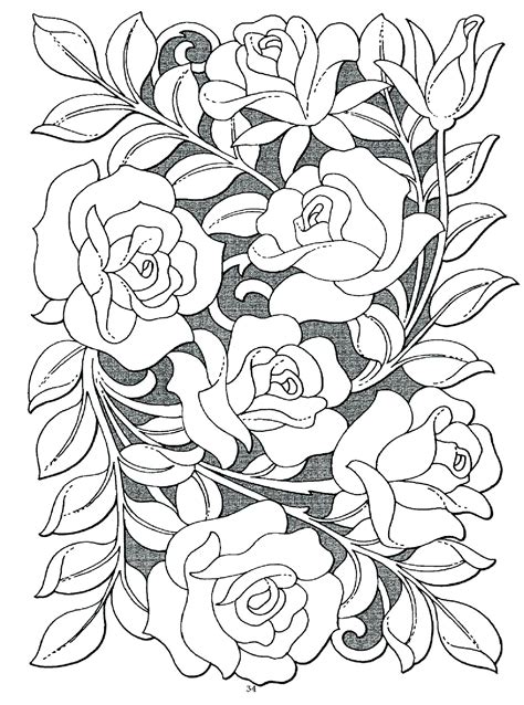Coloring Pages Of Roses With Banners Roses And Hearts Drawing At