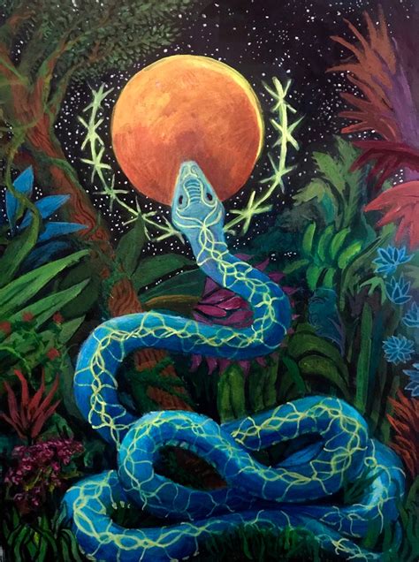 Serpent Rising Snake Medicine Original Acrylic Painting Etsy Art