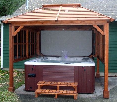 Hot Tub Enclosure Kits Hot Tub Pavilion Kit Made Of Redwood Hot Tub Gazebo Hot Tub