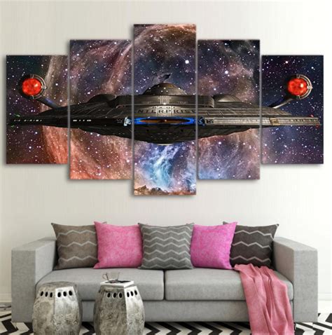 Star Trek Enterprise Ship Movie 5 Panel Canvas Art Wall Decor
