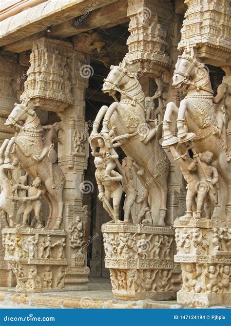 Ancient Carvings At An Entrance To A Hindu Temple Stock Photo Image