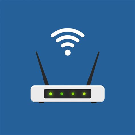 Wifi Router Flat Design Isolated Wireless Equipment On Blue Background