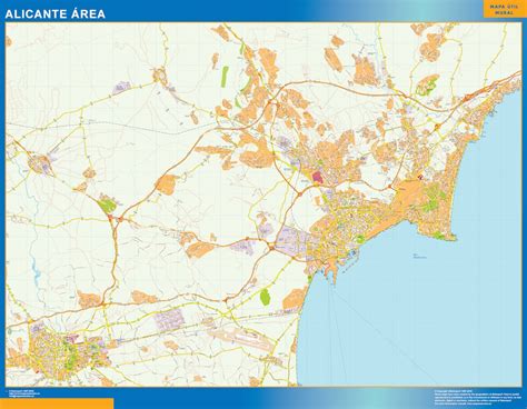 Mapa Carreteras Alicante Area Mapas De Pared