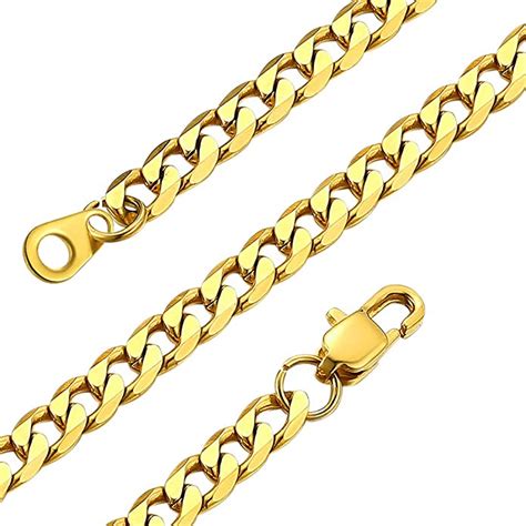 Goldchic Jewelry 22 Inch Gold Chains For Men 4mm Miami Curb Link Hip