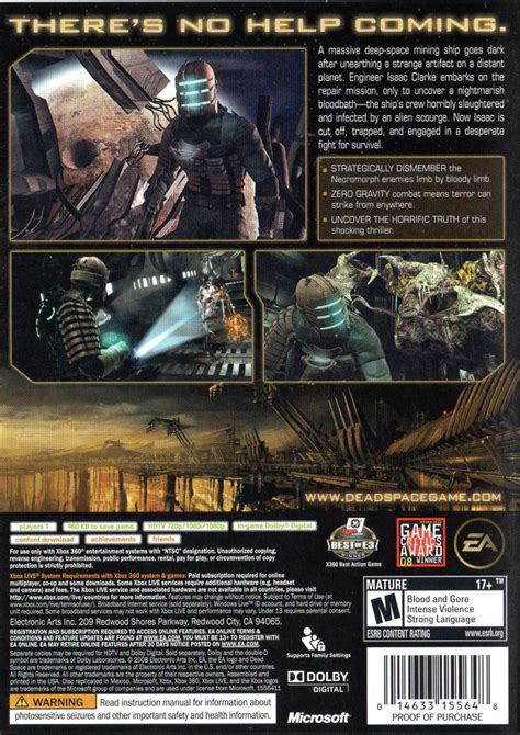 Dead Space 2008 Xbox 360 Box Cover Art Mobygames
