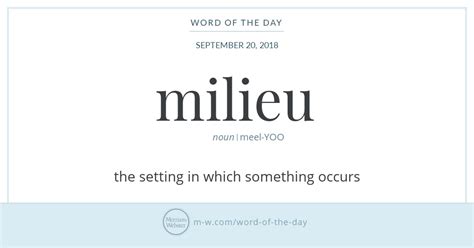 Word Of The Day Milieu Merriam Webster