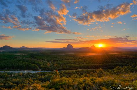Glasshouse Mountains Sunset This Shot Was Taken From Wild Flickr