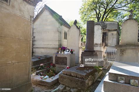 Grave Of Jim Morrison On Pere Lachaise Paris France High Res Stock
