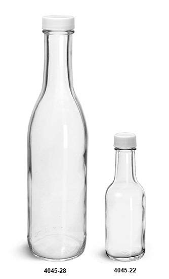 Clear Glass Woozy Bottle W White Ribbed Pe Lined Caps Glass Bottles
