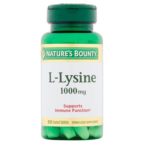 Nature's Bounty L-Lysine Amino Acid Supplement Tablets, 1000mg, 60 Ct ...