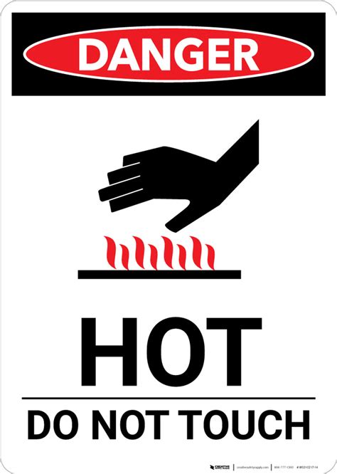Hot Do Not Touch Sign With Icon Portrait Wall Sign