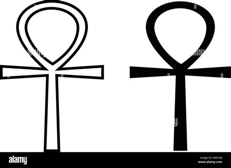 Ankh Symbol Egyptian Cross Black Isolated Vector Illustration Stock