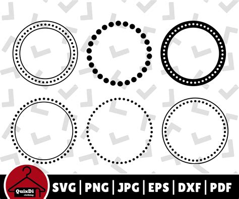 Dotted Circle Frames Svg Bundle Circle Monogram Svg Cut File Etsy