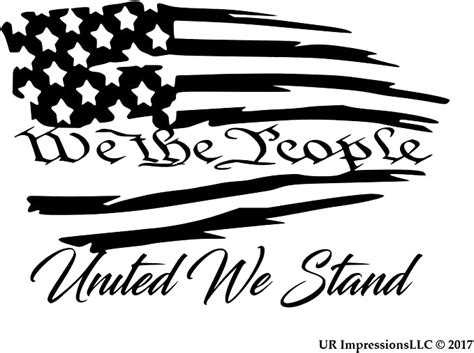 Ur Impressions Blk We The People United We Stand Tattered