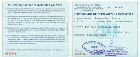 Certificado De Solicitud De Visa Definitiva Chile Images And Photos
