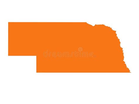 Nebraska Map State In The Midwestern United States Stock Vector